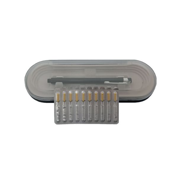 Jeu de 10 aiguilles + stylo porteur