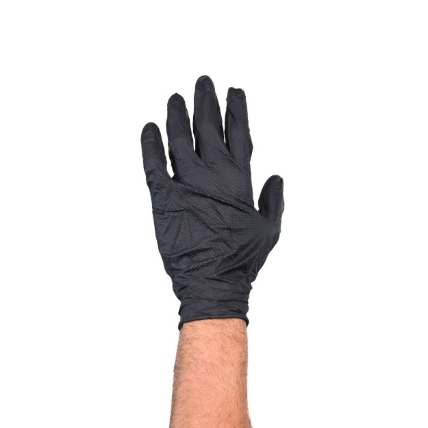 Gants nitrile noir non poudrés - t8 / m